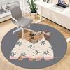 1pc Floral Hearts Dachshund Office Round Area Rug, Under Office Chairs Bedroom Living Room Home Decor, Room Deco