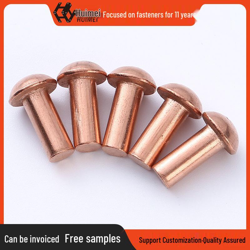 GB867 Semi-Round Head Purple Copper Rivets - National Standard Solid Copper Nails, Round Head, Ample Stock.