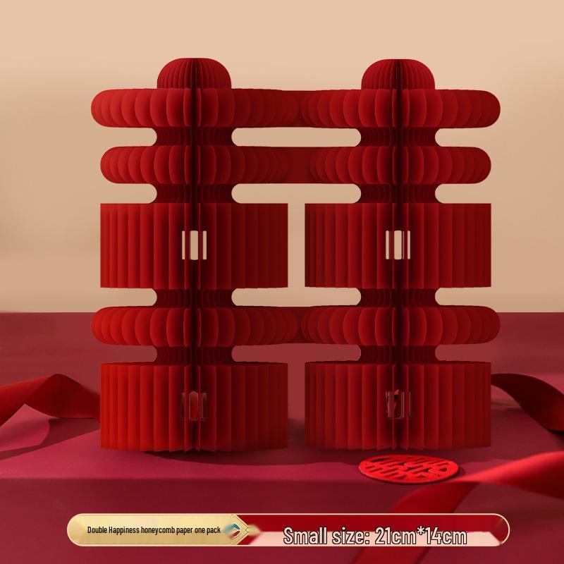 Wedding Decor Set: 3D Honeycomb Balls, Fortune Knot, Double Happiness Gourd & Magnet
