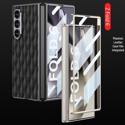 Samsung Z Fold 6 Case - Diamond Lattice, Electroplated Leather, Fragrance-Inspired Design
