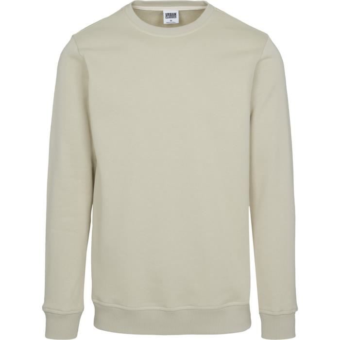Pull Col Classique URBAN CLASSICS BASIC TERRY Pour Homme - Beige - Matériau Anti-transpiration Doux