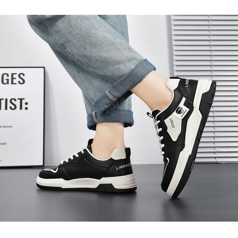Men's Spring Breathable White Korean Trendy Versatile Sports Casual Board Shoes.