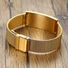 Personalized Couple Bracelet for Men Women,Stainless Steel Adjustable Mesh Watch Bands Bangle,Custom Best Friend Couple Gift
