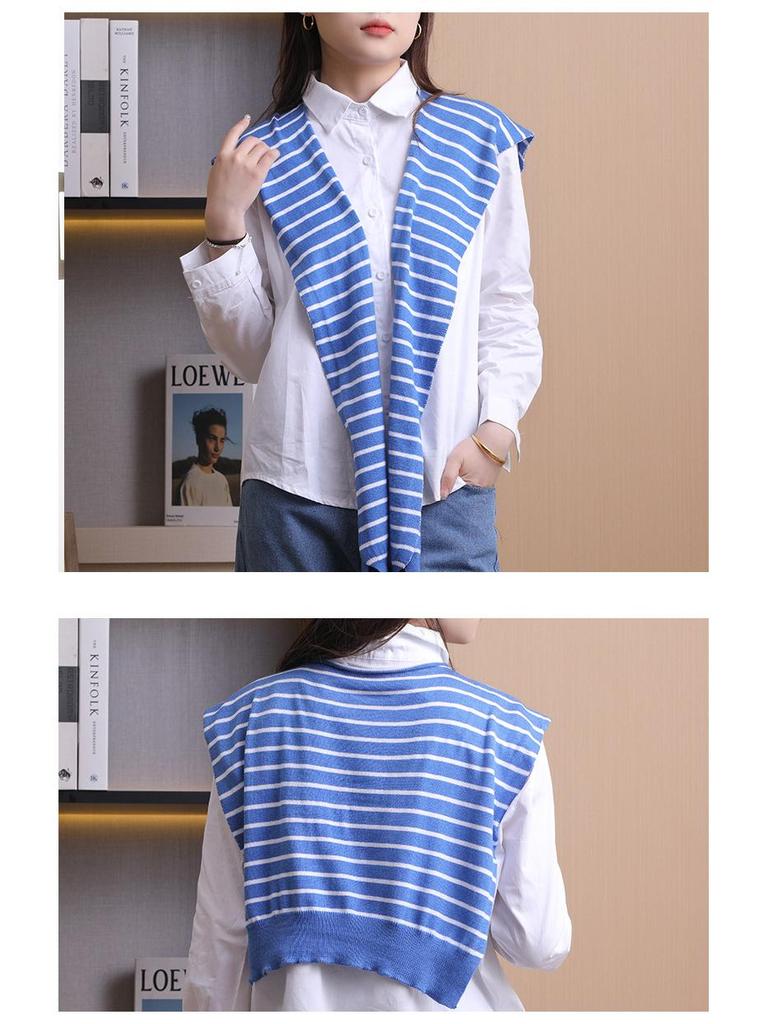 Women's Summer Striped Shawl Cardigan: Lightweight Neck Protection Scarf & Wrap for Air-Conditioned Offices