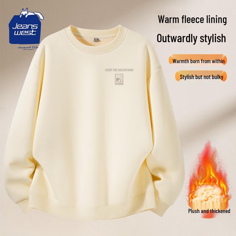 

JEANSWEST CLUB Men s Fleece-Lined Crew Neck Sweatshirt 3XL