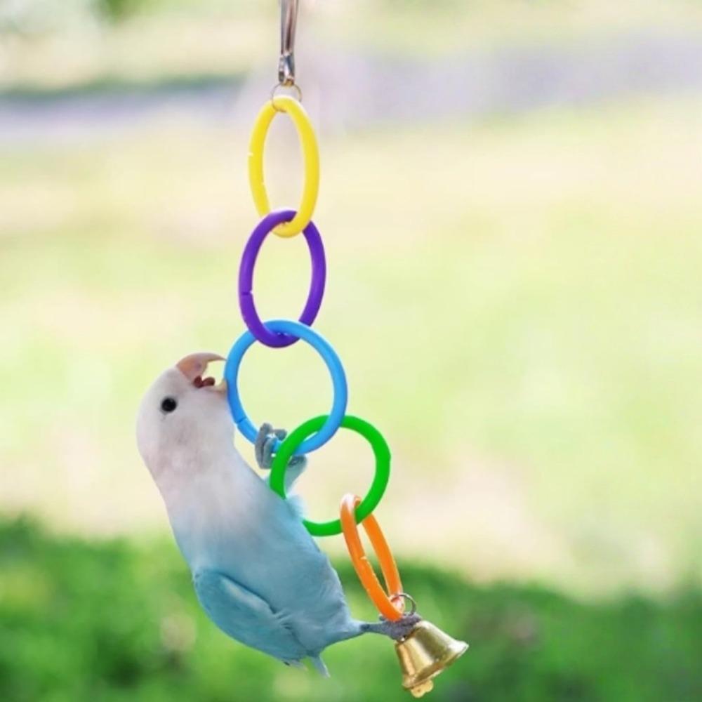 Colorful Plastic Hanging Ring Toy Birds Use To Play and Relieve Boredom Climbing Swing Interactive Toy for Bird Cage Accessories