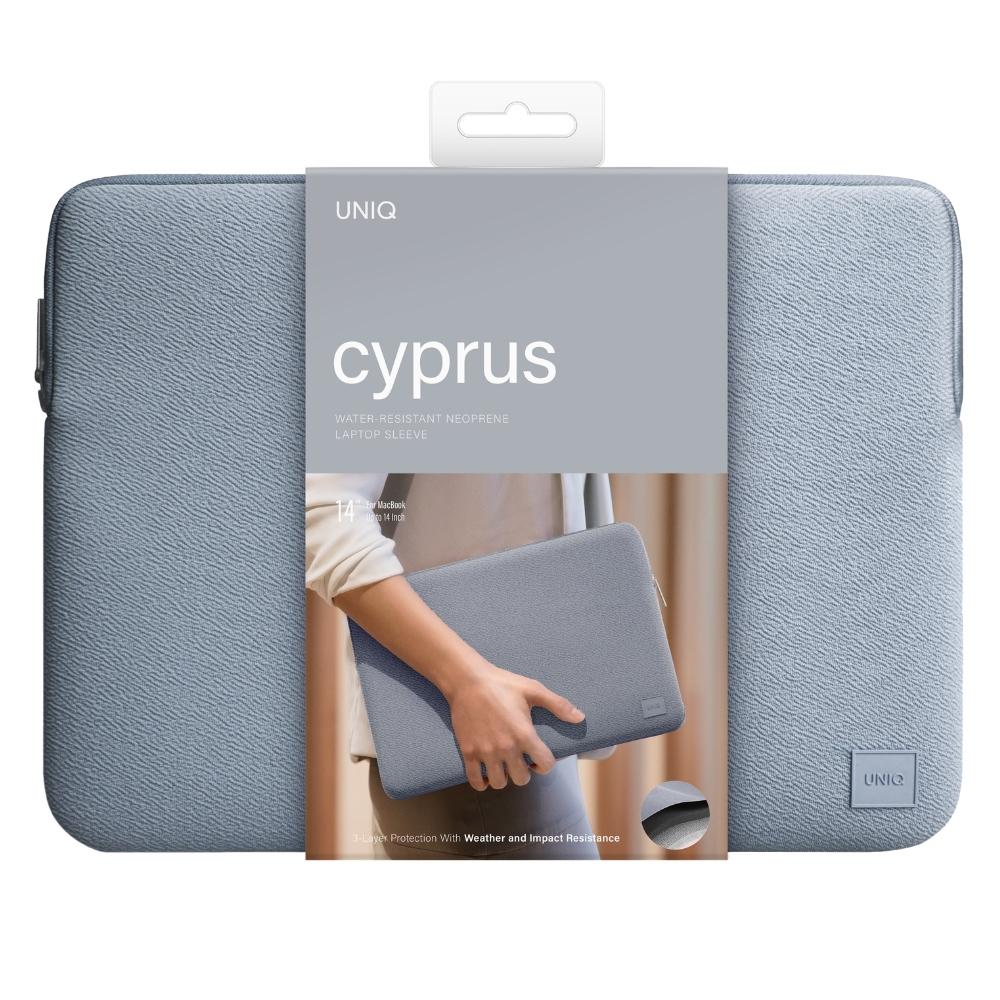 Uniq Torba Cyprus Laptop Sleeve 14      Niebieski/Cloud Blue Water-Resistant Neoprene