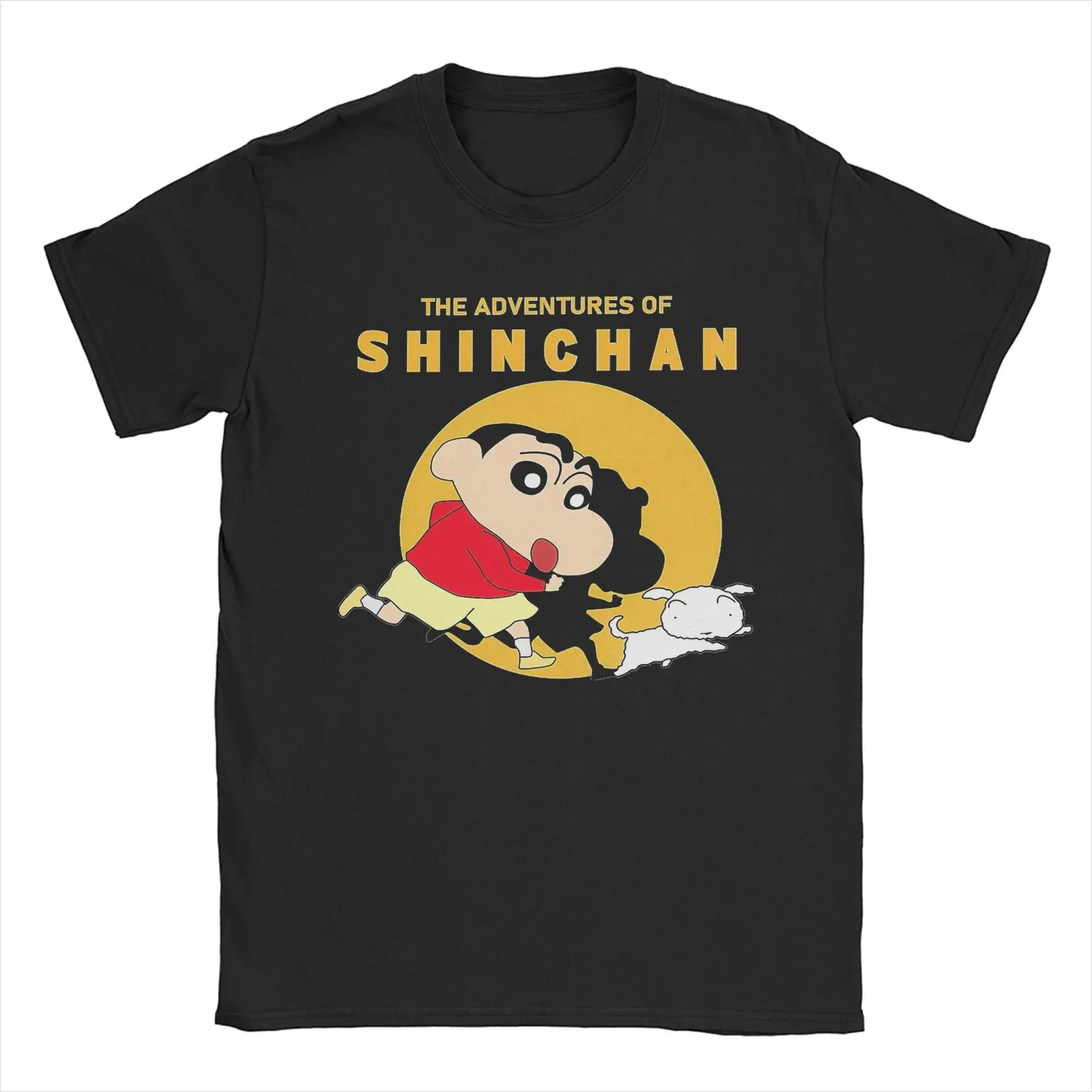 

Casual Shinchan & Shiro T Shirt Men s Cotton Short Sleeve Crayons Shin-chans Round Neck Summer Clothes#Color(1) S