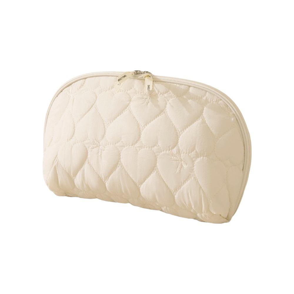 Heart Underwear Storage Bag Half Circle Wide Opening Bra Organizer Bag Multi-compartment Zipper Pouch Intimate Clothes Bag