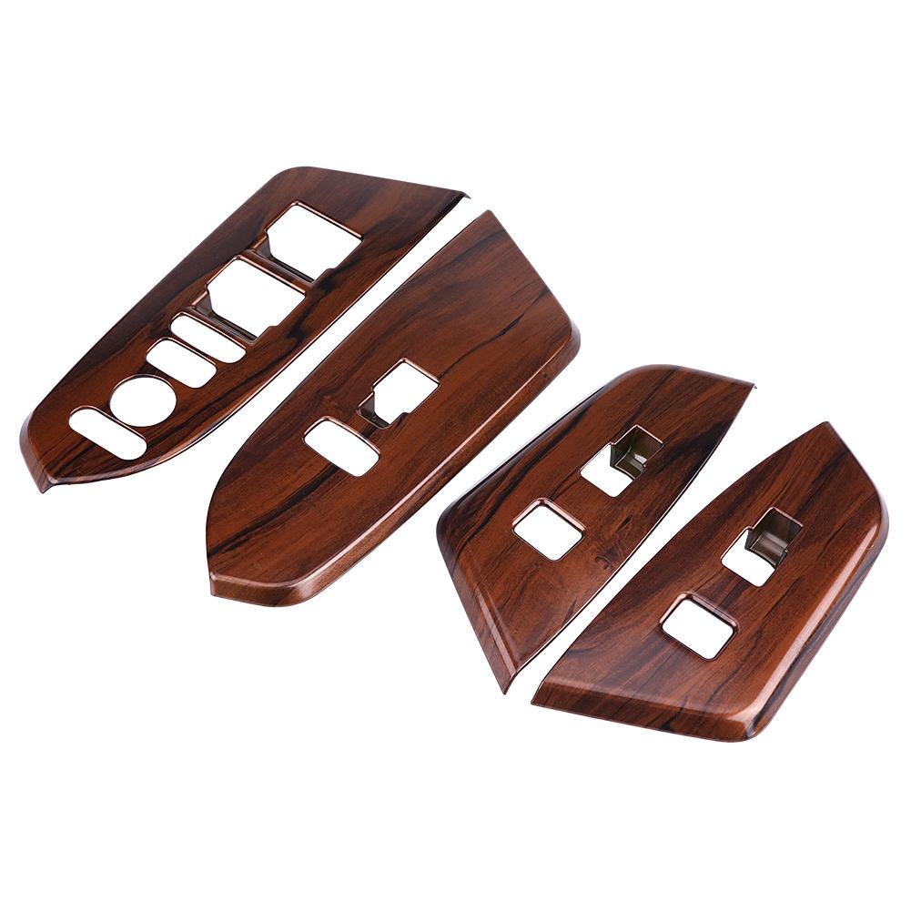4Pcs Interior Inner Window Switch Panel Cover Tirm for Honda CRV 2017 (Peach Wood Grain)