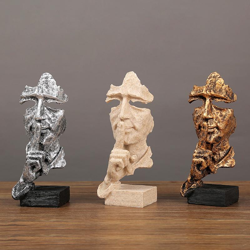 Figurine Mask Abstract Resin Sculpture For Living Room Office Gift Decoration