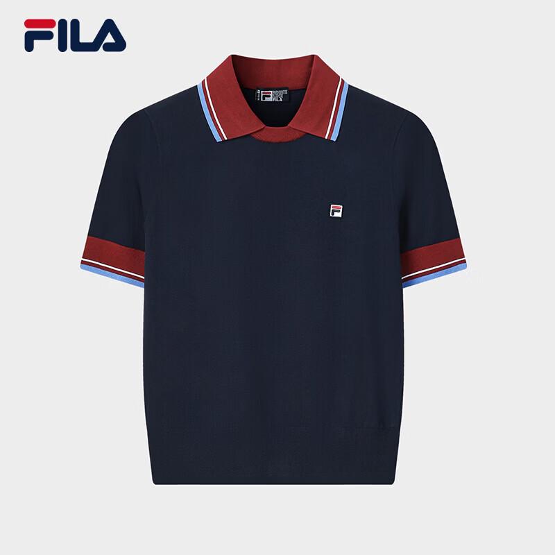 FILA Women's Color-Block Knitted Short Sleeve Top