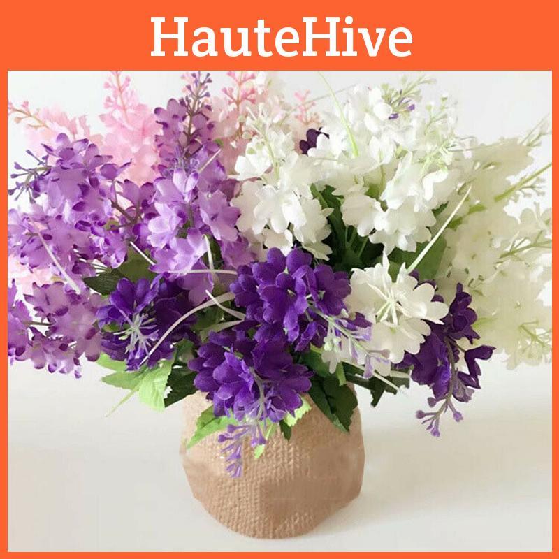Beautiful 5 Heads Artificial Hyacinth Fake Silk Flowers Bouquet For Wedding And Home Decor