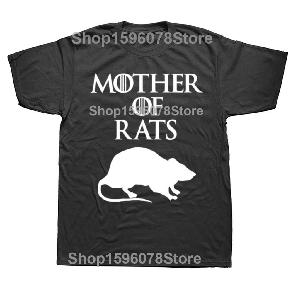 Summer Funny Mother of Rats Men T Shirt Streetwear Casual Short Sleeve Print Cotton Hip Hop Casual Rat Mom T-shirt Tops Tee