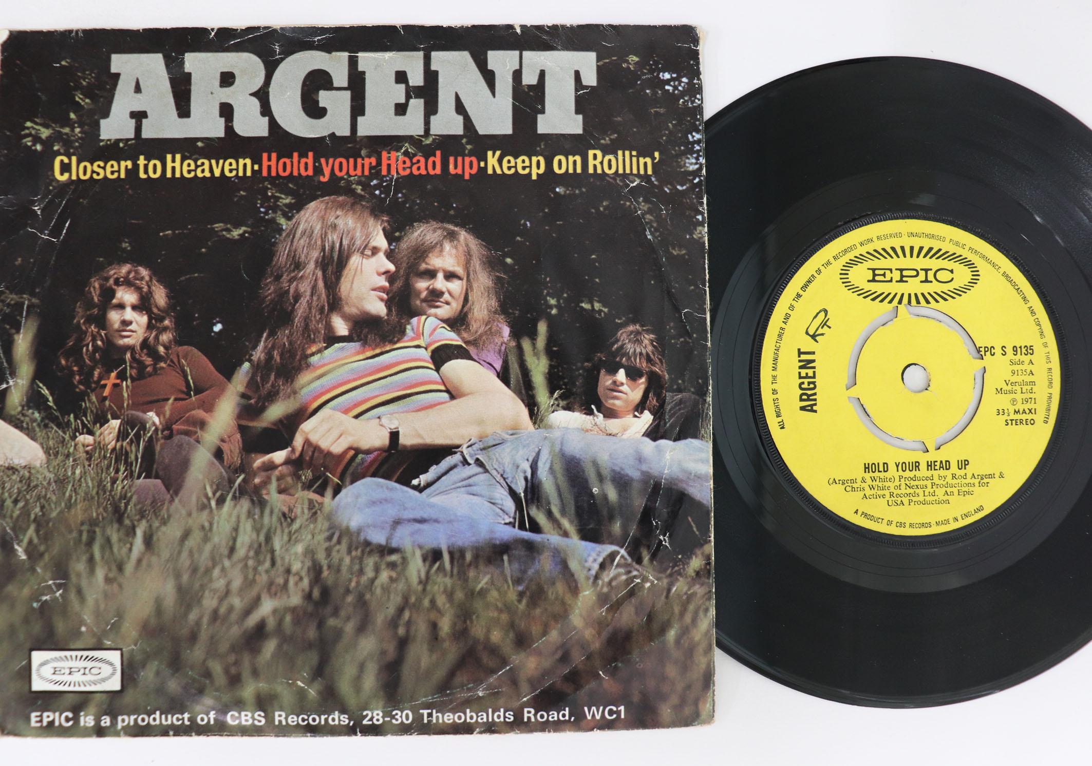 

7inch Record ARGENT - Hold Your Head Up / Closer To Heave EPCS9135 EPIC 1971 UK Rock Used