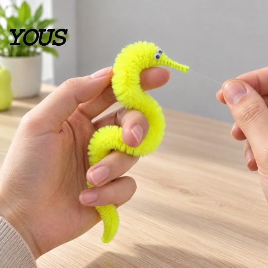 Sensory Toys for Anxiety 23cm Cute Worm Plush Toy, Fidget Caterpillar Twist Prop Handheld Tools with Big Eyes, Soft Stuffed Prank Toy Kids Party