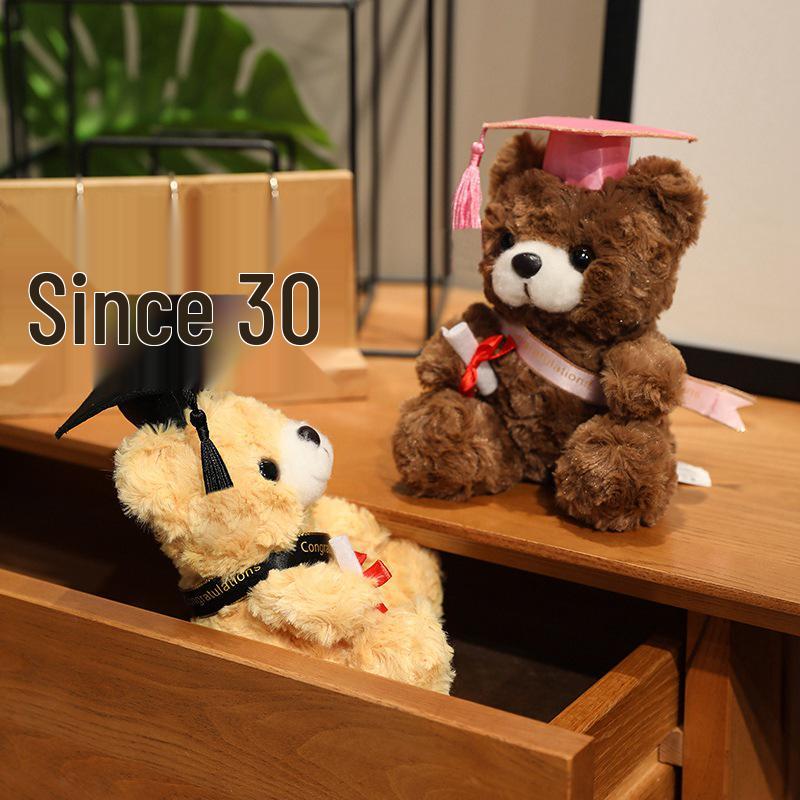 Graduation Bear Plush Toy with Doctor's Hat - Commemorative Teddy Gift