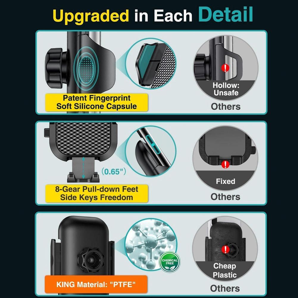 Dashboard & Windscreen Phone Holder Telescopic Car Phone Holder Mount Stand with Suction Cup 360 Rotating for 5-9CM Width Phones