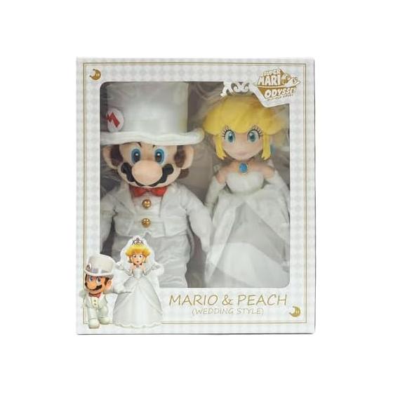 San-Ei Boeki Super Mario Odyssey Mario & Peach Wedding Set Plush OD04