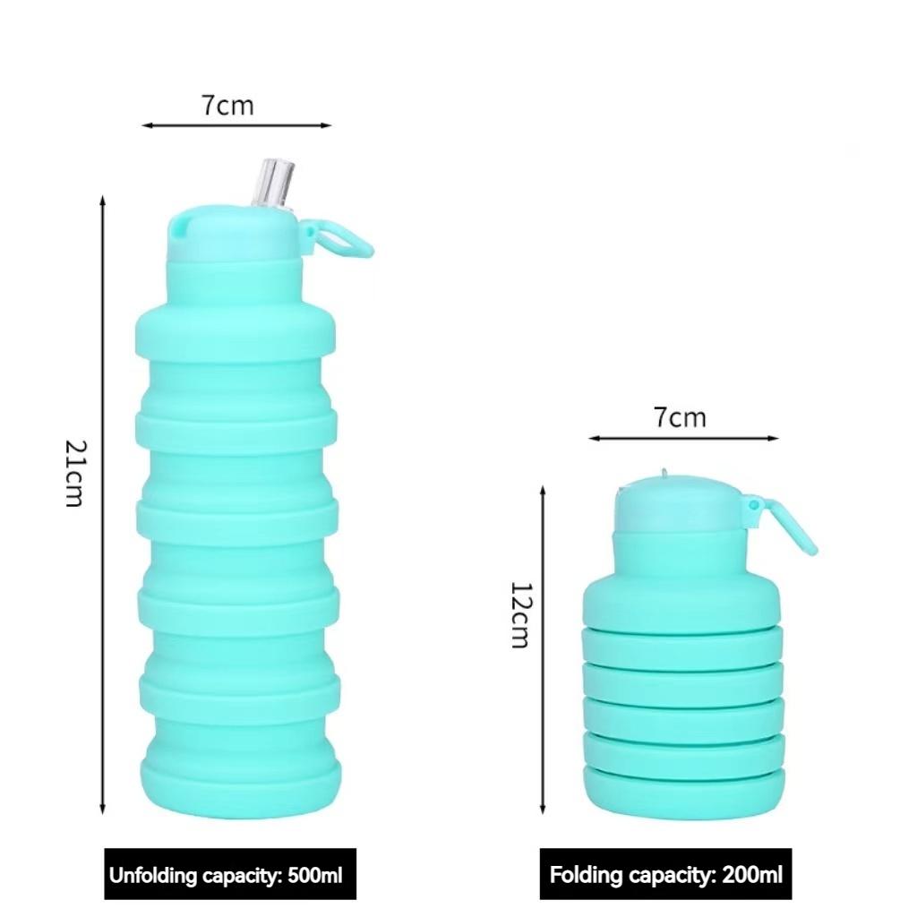 Faltbare Wasserflasche mit Ausgießer, wiederverwendbare Silikon-Wasserflasche, tragbarer Wander-Wasserbecher für Outdoor-Bergsteigen