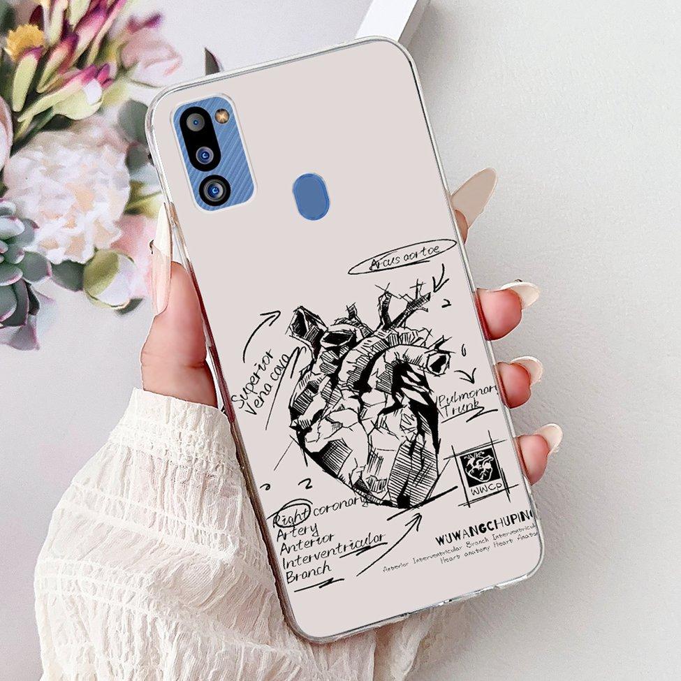 For Samsung M21 2021 Case Clear Fashion Cute Cat Cool Luxury Painted Soft Funda For Samsung Galaxy M21 2021 Back Cover SM-M215G