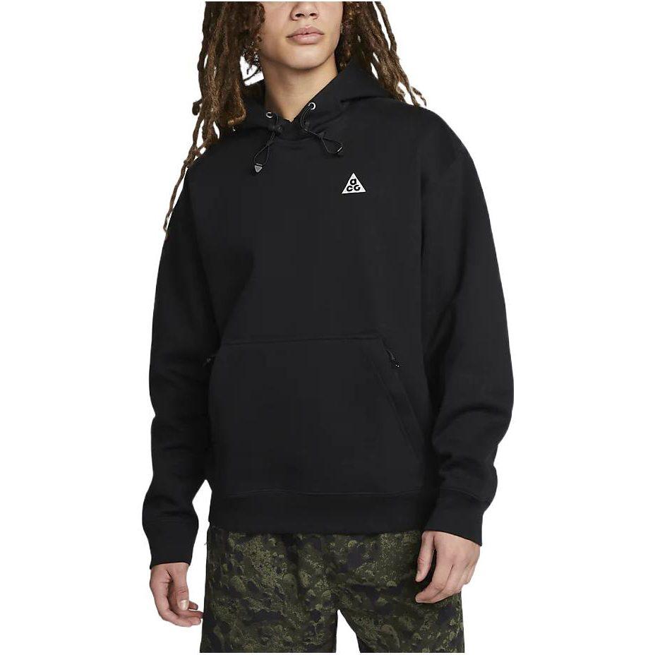 Nike ACG Thickened And Fleece Lined Solid Color Loose Fit Pullover Hooded Sweatshirt Unisex Black DZ3393-010