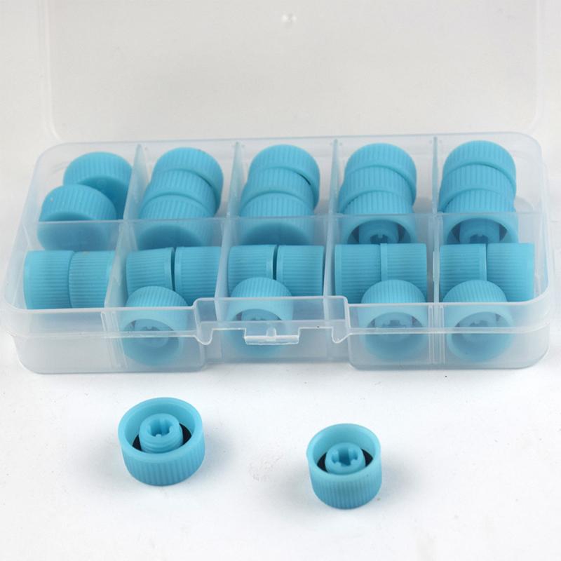 30Pcs Service Port Valve Dust Cap High / Low Side Air Conditioning Pipeline Replacement Auto Air Conditioner Cap