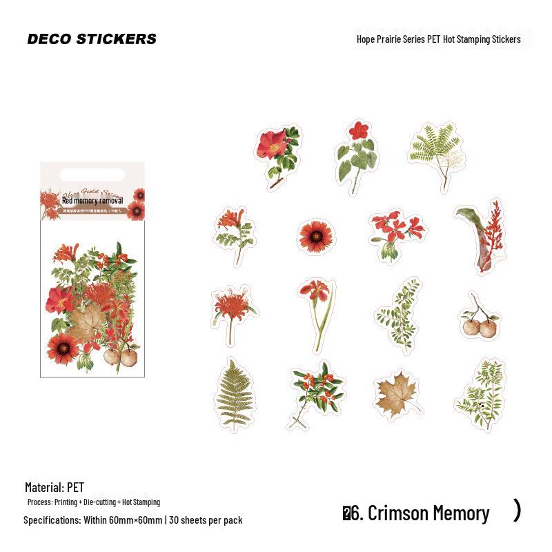 Twilight Hope Meadow Foil Stickers - 30 Sheets, 6 Designs for Journal Decoration