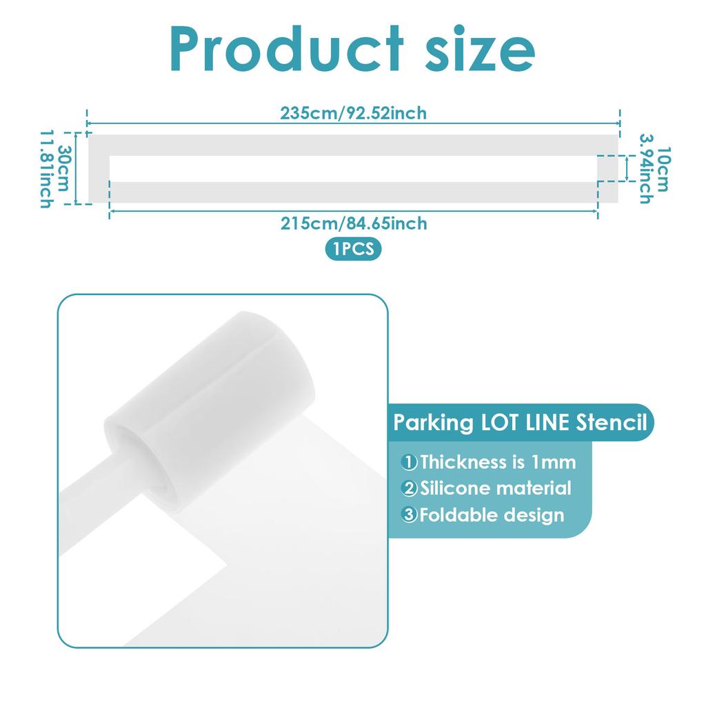 Parking Lot Line Stencil Silicone Parking Lot Marking Stencil Regular Line Roadway Straight Guide Templates for Sports Grounds