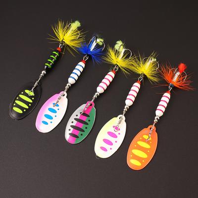 1/5pcs Spinner Spoon Metal Bait Fishing Lure Composite Sequin Long-Range Fishing Bait Multipurpose Artificial Fishing Bait