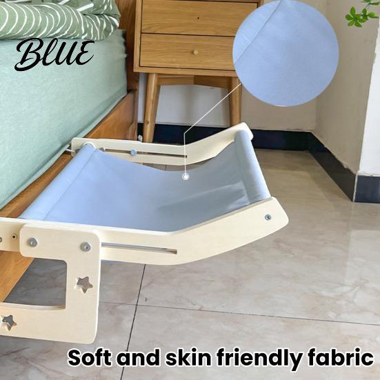 Bedside Cat Hammock Drilling Pet with Wood Adjustable Bed Window Perch Frame No for Windowsill