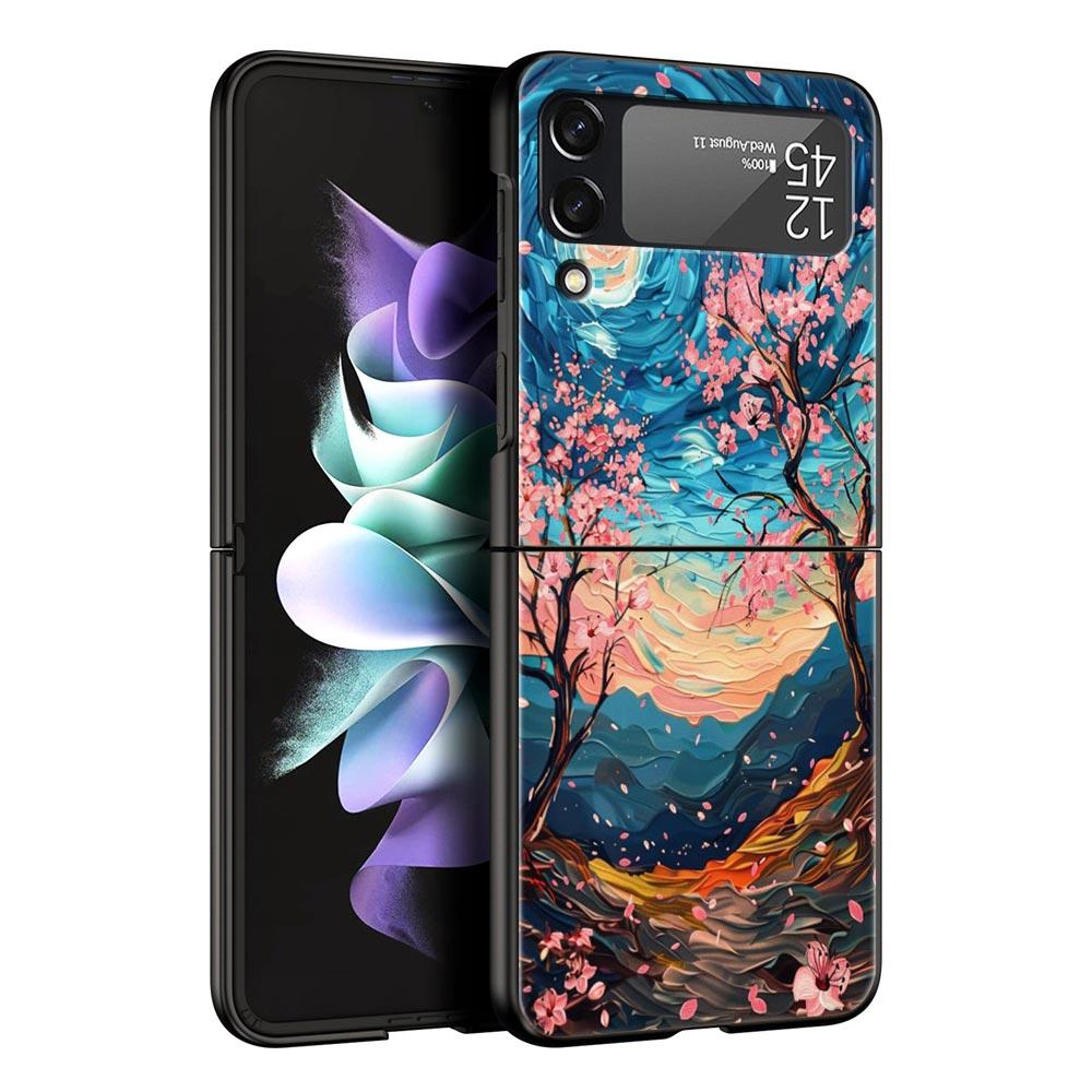 Case for Samsung Galaxy Z Flip 3 4 5 6 Folding Van Gogh Sunflowers The Starry Night For Samsung Z Flip4 Flip5 PC Hard Cover