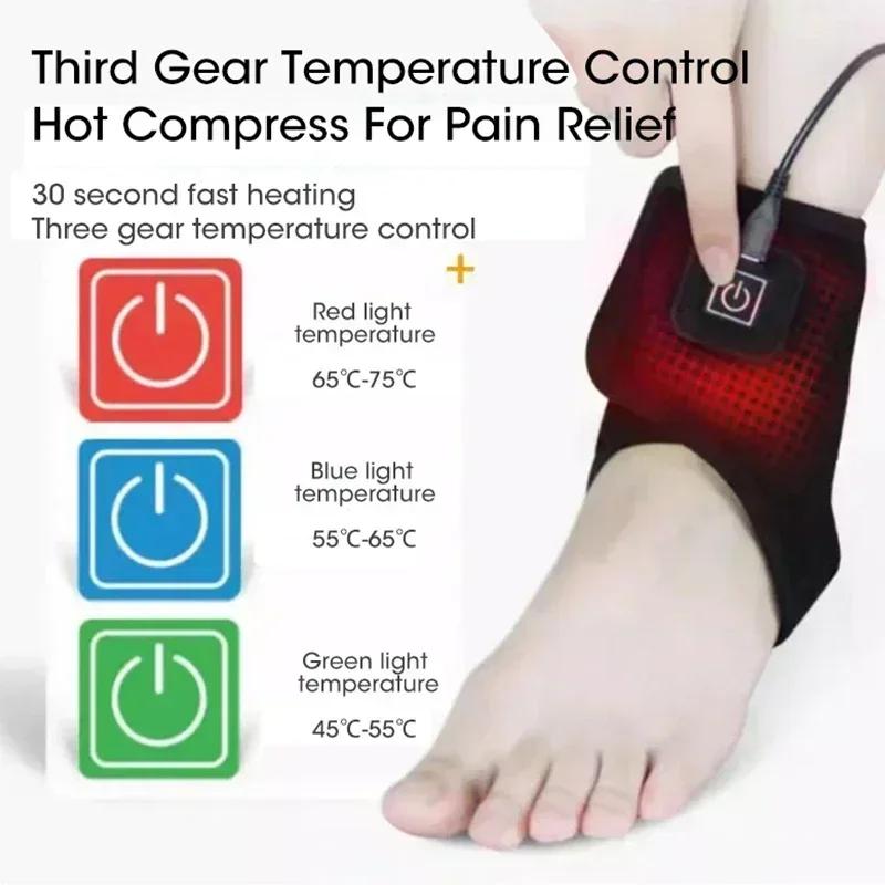 Electric Heated Brace for Wrist Knee Ankle Neck Pain Relief Compression Adjustable Temperature Herb Heating Warmer Wrap