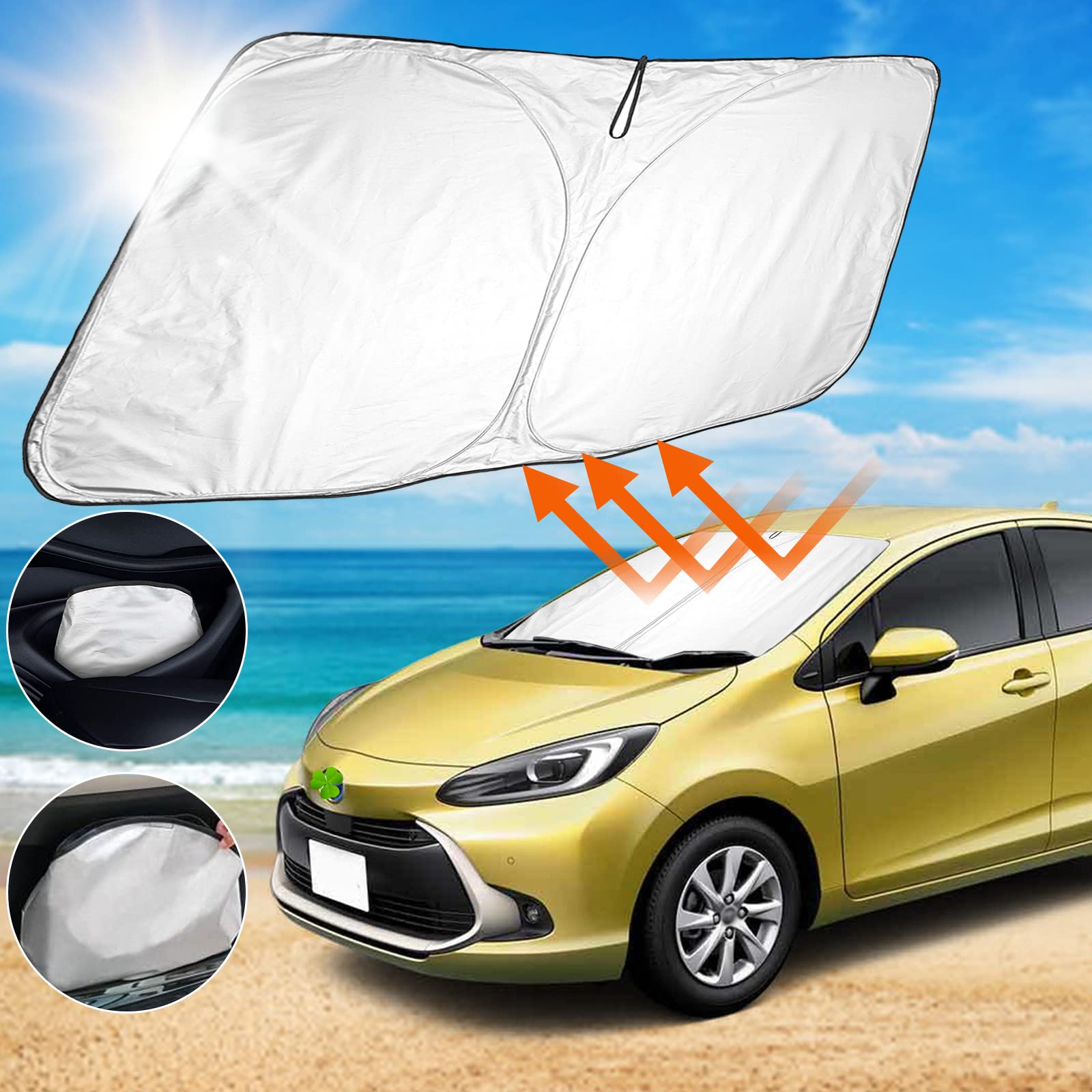 

SHAOHAO Солнцезащитный козырек для автомобиля Toyota Aqua MXPK10 MXPK11 MXPK15 MXPK16 Солнцезащитный козырек для автомобиля Складной Защита от УФ-лучей Солнцезащитный козырек на лобовое стекло Передний солнцезащитный козырек с