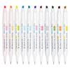 Kawai Stationery Double Ended Highlighter Fluorescent Soft Color Dark Painting Marker Pen Set of 5 Office School Supplies Lovely