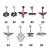 European & American Stylish Bat Navel Ring, Stainless Steel with Zirconia & Drip Oil, Unique Body Piercing Jewelry