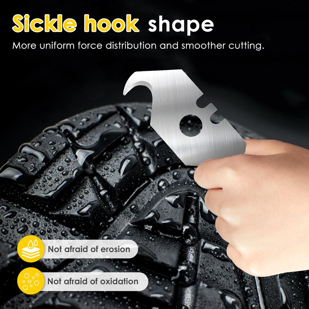 100Pcs SK5 Hooked Trimming Knife Blade Heavy Duty Utility Hook Blade Hooked Razor Accessory for Cable and Wire Stripping PVC