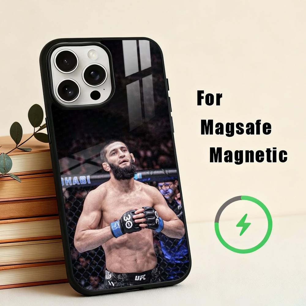 K-Khamzat C-Chimaev-v Phone Case For iPhone17,16,15,14,13,12,11 Plus,For Magnetic Wireless Charge Cover