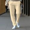 2024 Men's Waffle Casual Pants: Trendy Toothpick Stripe, Comfortable Straight-Fit for Spring & Autumn