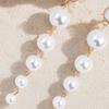 1 Pair Women Earrings, Imitation Pearls Long Earrings, French Style Long Drop Earrings, Lightweight Natural Earrings for Jewelry Gift