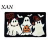 Festive Home Decor Rug Halloween Bath Mat, Pumpkin Ghost Bat Pattern Bathroom Rug, Soft Fluffy Mat Machine Washable Non-Slip Gothic Area for Entrance