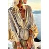 Cover Up Women Bohemian Maxi Long Kimono Tunic Cape Beach Dress Fashion Vintage Sequin Sleeve Cardigan Holiday Party Gold