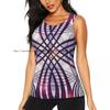 Women Fitness Sexy Yoga Vest Abstract Geometric With Wavy Lines And Stripes Gym Sports Top Tank Female