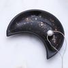 Multipurpose Ceramic Moon Shape Jewelry Dish Minimalist Simple Jewelry Storage Plate INS Smooth Bracelets Organizer Room Decor