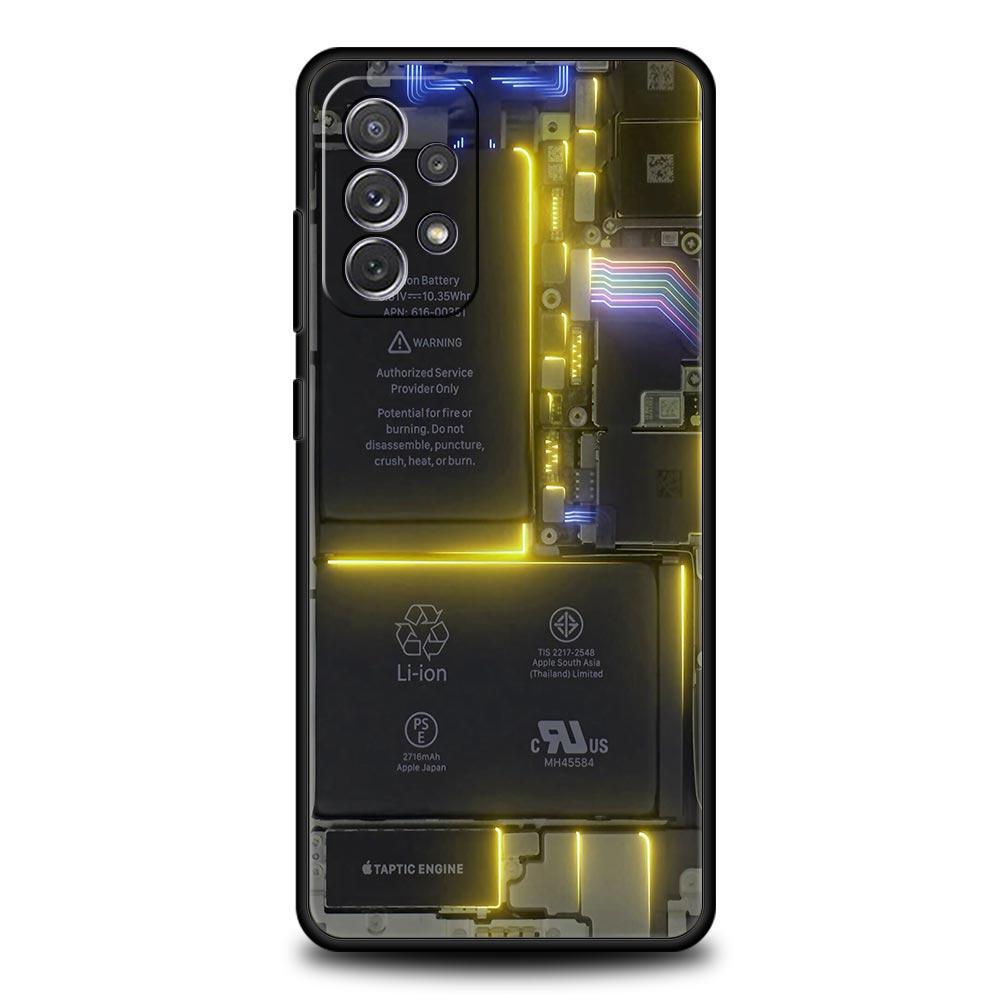 Main Circuit Board Pattern Phone Case for Samsung Galaxy A55 A35 A17 A07 A15 A13 A25 A51 A71 A72 A73 A32 A52 A52S A41 Soft TPU
