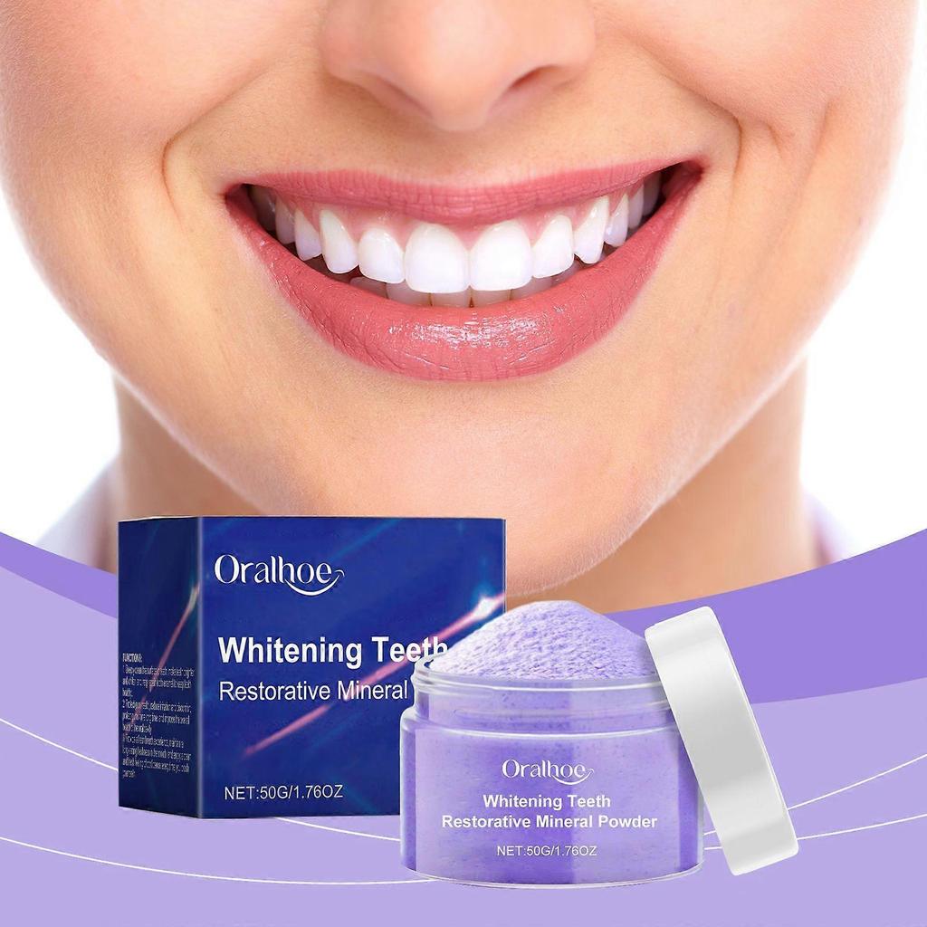Limited time!!Oralhoe Purple Brightening Tooth Powder Gently Cleanses The Mouth, Freshens Breath And Cleanses Teeth