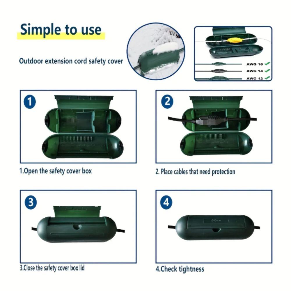 ABS Material Extension Cord Cover IP44 Waterproof Outdoor Extension Cord Cover  Indoor Use