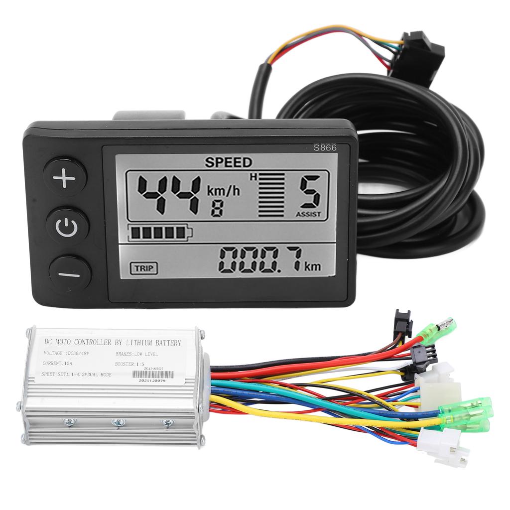 36V 48V 250W 350W 15A Brushless Motor Controller LCD866 Display Panel Electric Bicycle Brushless Controller Kit