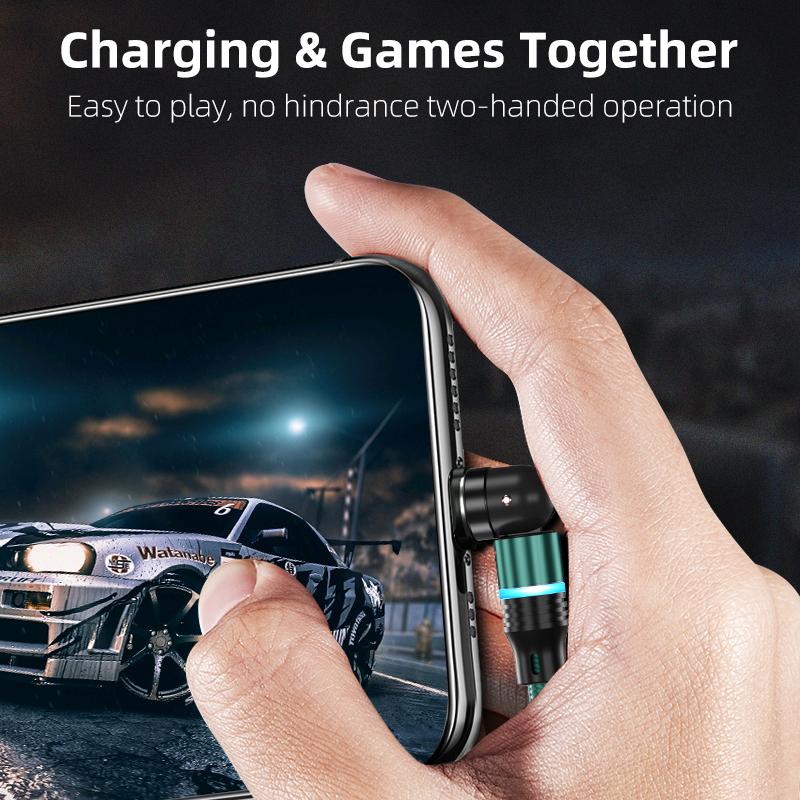 540° Otočný Magnetický Kábel 3A Rýchle Nabíjanie Typ C Kábel Pre Xiaomi Samsung Micro USB Dátový Kábel Magnetická Nabíjačka Pre iPhone 14