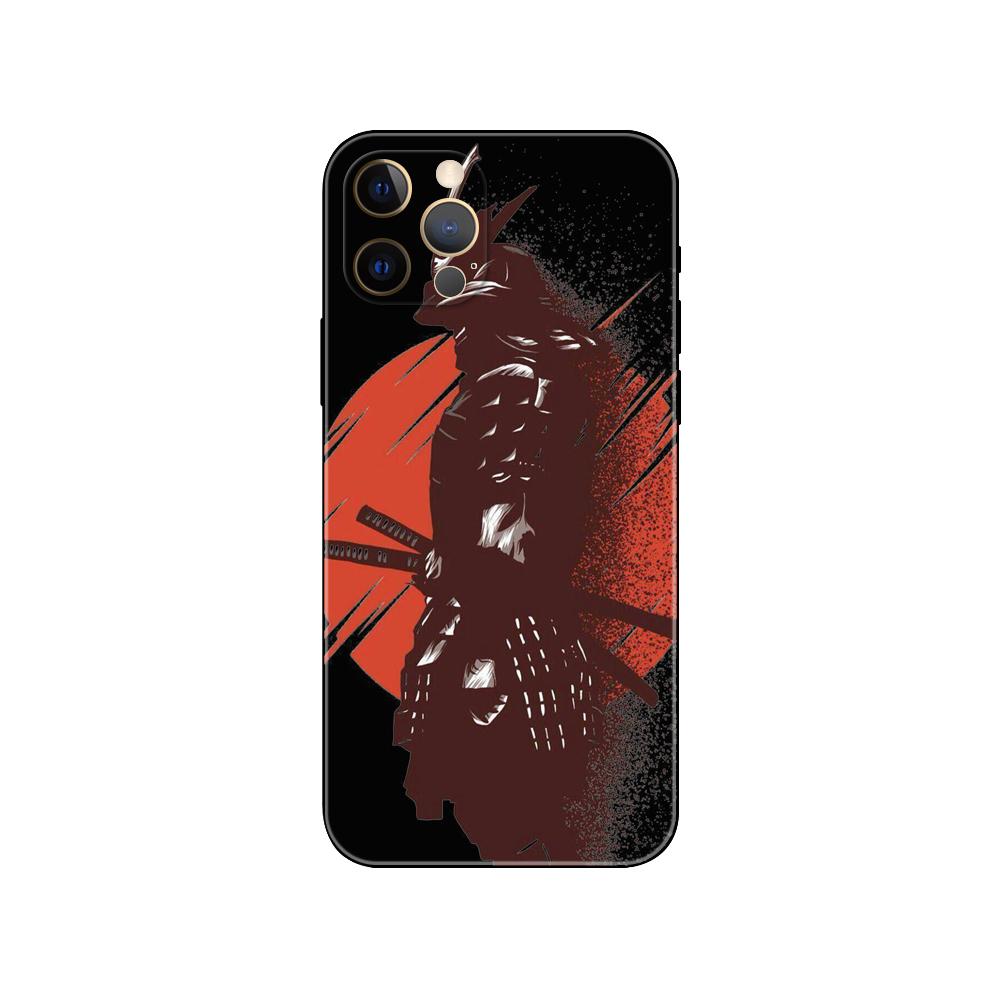 Japanische Samurai Oni Maske DIY Handyhülle für iPhone 5s 2020se 6s 7 8 Plus X 10 XR XS 11 12 13 mini pro MAX schwarze TPU Rückseite